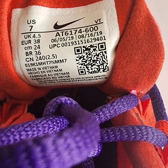 NIKE AIR MAX 270 REACT TRAINERS - MYSTIC RED AT6174-600 - WOMEN US SIZE 7 - Picture 6 of 8